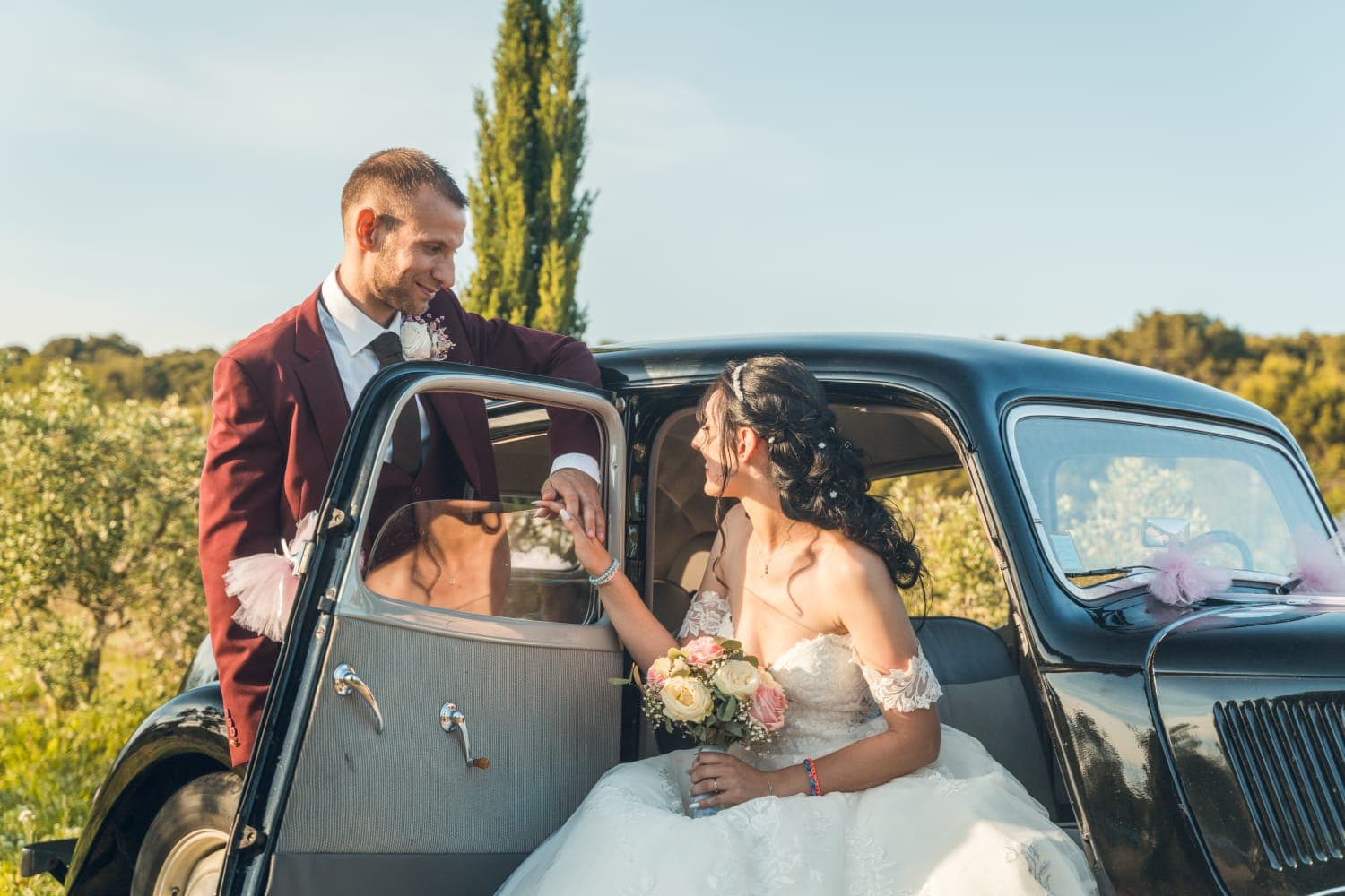 Voiture de collection Citroën Traction pour mariage en Provence